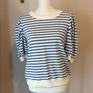 Striped Blue and White Women's Top